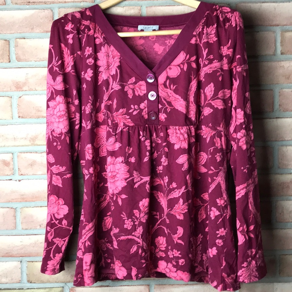 Loft size L wine/pink long sleeved top